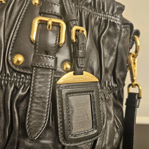 Prada Nappa Gaufre Ruched Leather Tote - Picture 5 of 14